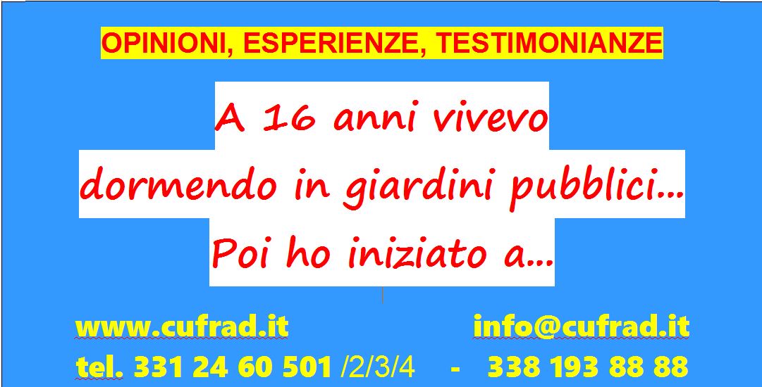 Ho cominciato a fumare e spacciare hashish e marijuana all'età di 12 anni. Dall'età di 16 anni vivevo dormendo in giardini pubblici. Poi ho iniziato a diventare dipendente dal crack, e poi mi sono attaccato alla bottiglia...