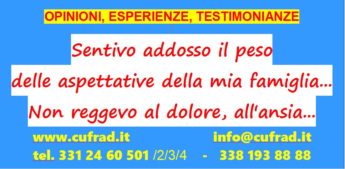 Sentivo addosso il peso delle aspettative della mia famiglia e non mi credevo all'altezza... Non reggevo al dolore, all'ansia, alla paura di non farcela. 