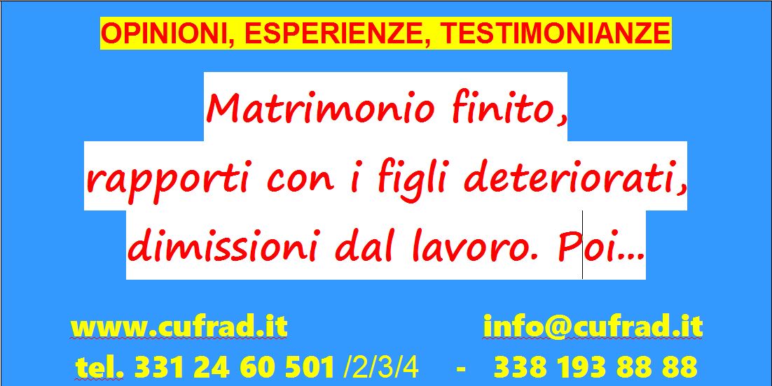 Matrimonio finito, rapporti con i figli deteriorati, le dimissioni dal lavoro. Poi i ricoveri in ospedale e i problemi con la giustizia. Non ce la facevo più, non ce la facevo proprio più.