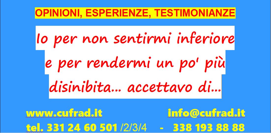 Io  per non sentirmi inferiore e per rendermi un po' più disinibita e per avere le parole leggermente più sciolte accettavo di iniziare a bere una birra, due, tre, quattro ...