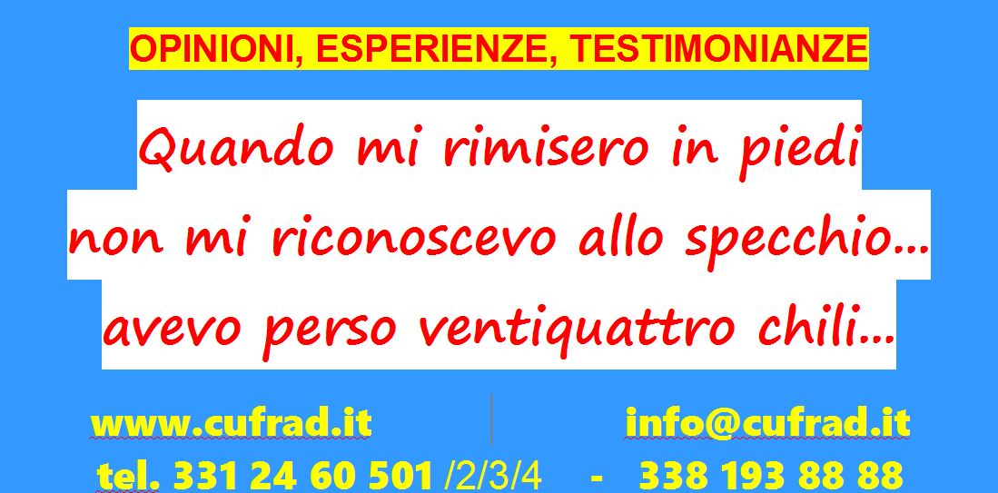 Quando mi rimisero in piedi  non mi riconoscevo più allo specchio. Avevo perso ventiquattro chili  Non riuscivo a reggermi ...