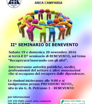 Benevento, seminario degli Alcolisti Anonimi: Recuperarsi lavorando con gli altri