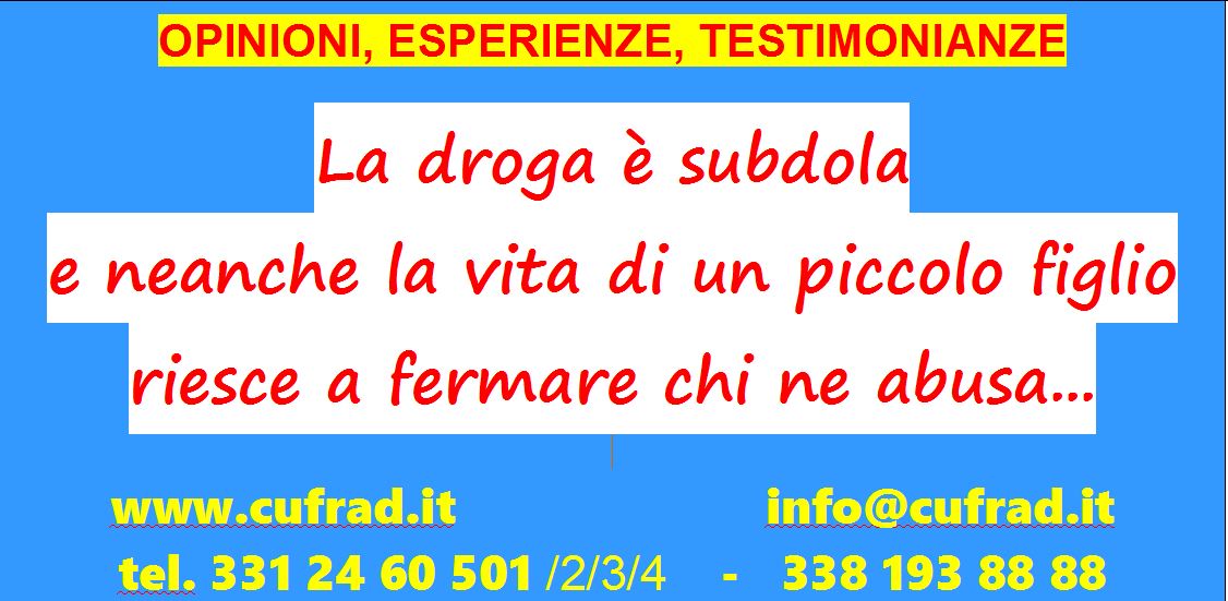 La droga è subdola, e neanche la vita di un piccolo figlio riesce a fermare chi ne abusa...