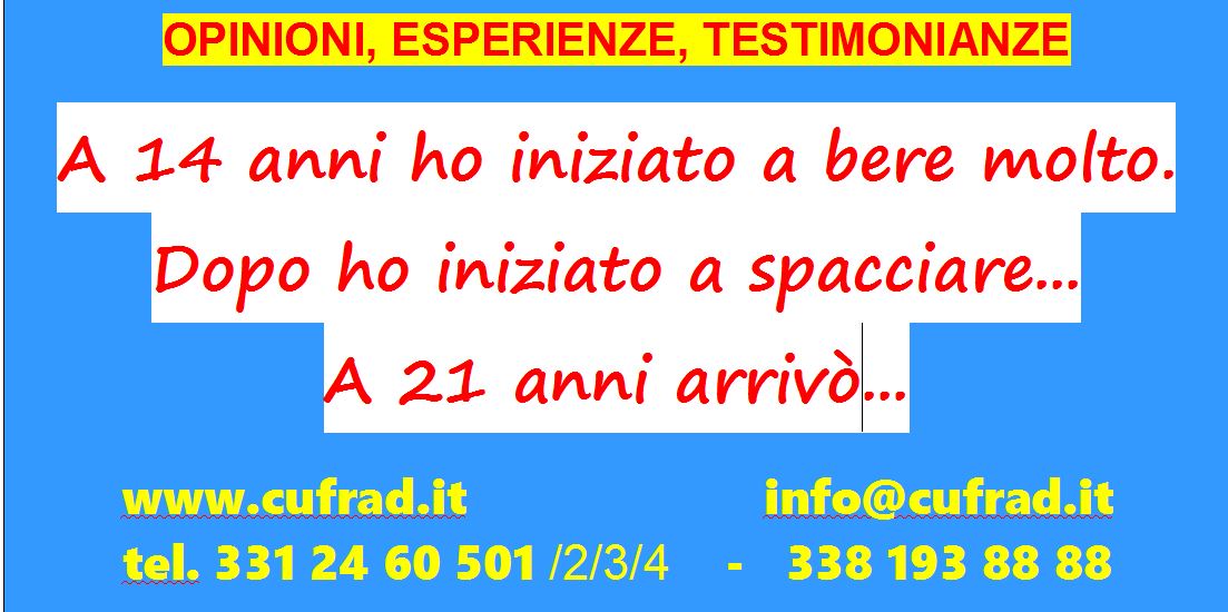 All'età di 14 anni ho iniziato a bere molto, e poi sono passata alla cocaina e all'eroina...